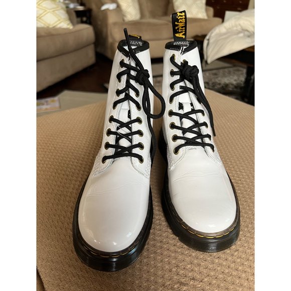 Dr. Marten White Patent Leaver Zavala Boots - Size 7 - NWOT - Picture 4 of 7